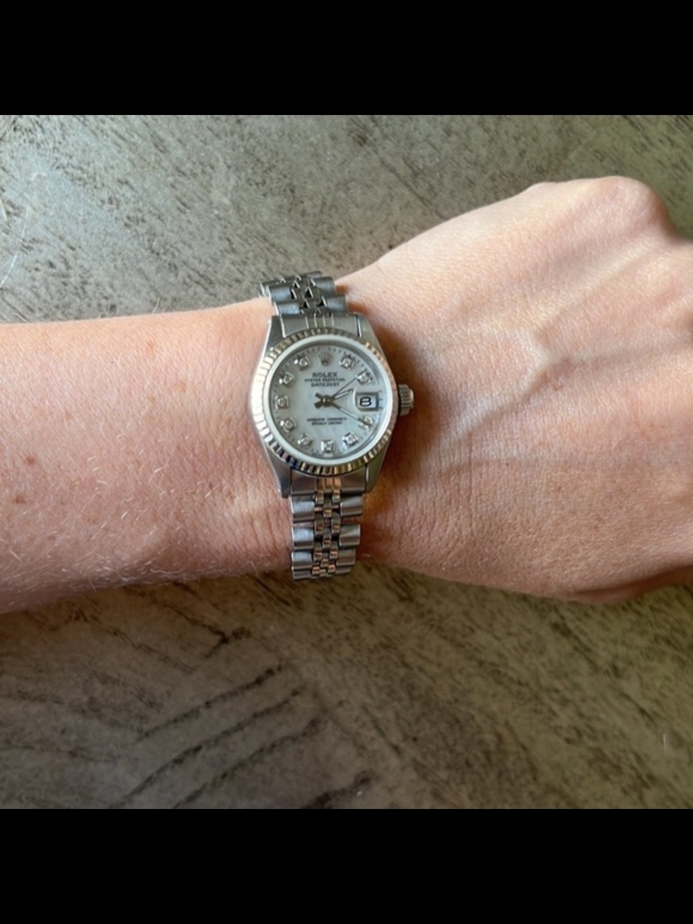 Rolex Ladies Stainless Steel Datejust with Diamond Dial - Silver/White - Picture 6 of 7